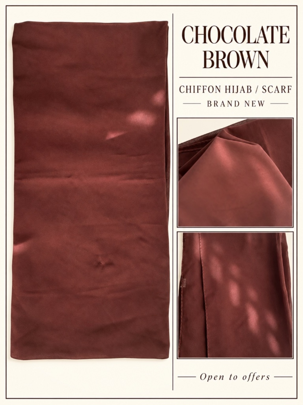 Chocolate Brown Chiffon Hijab